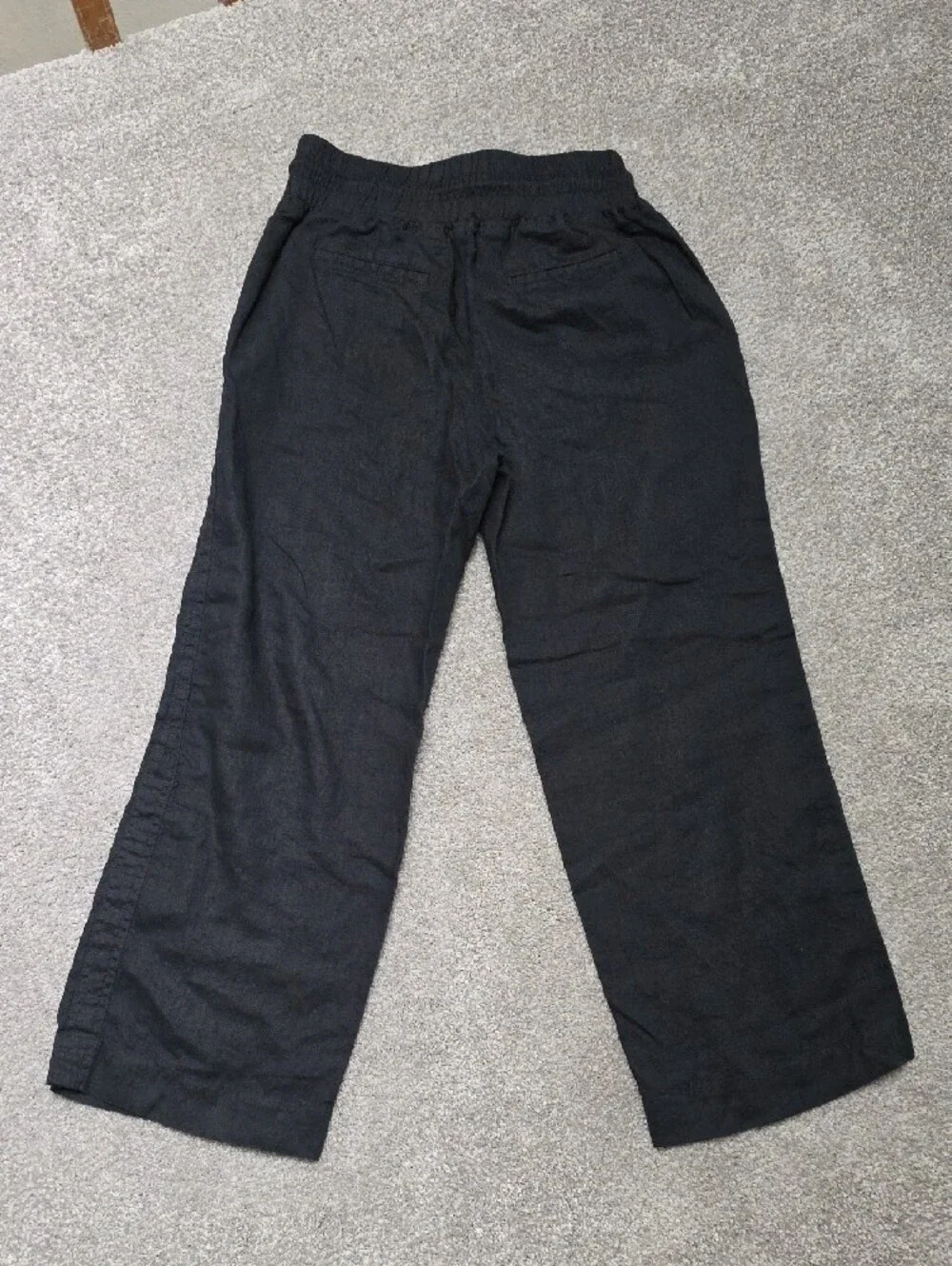 Quince Black Linen Wide-Leg Pants